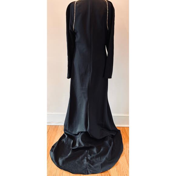 NWOT IEENA for Mac Duggal Black Long Sleeve Gown with Rhinestone Detailing US 8 - Picture 4 of 12